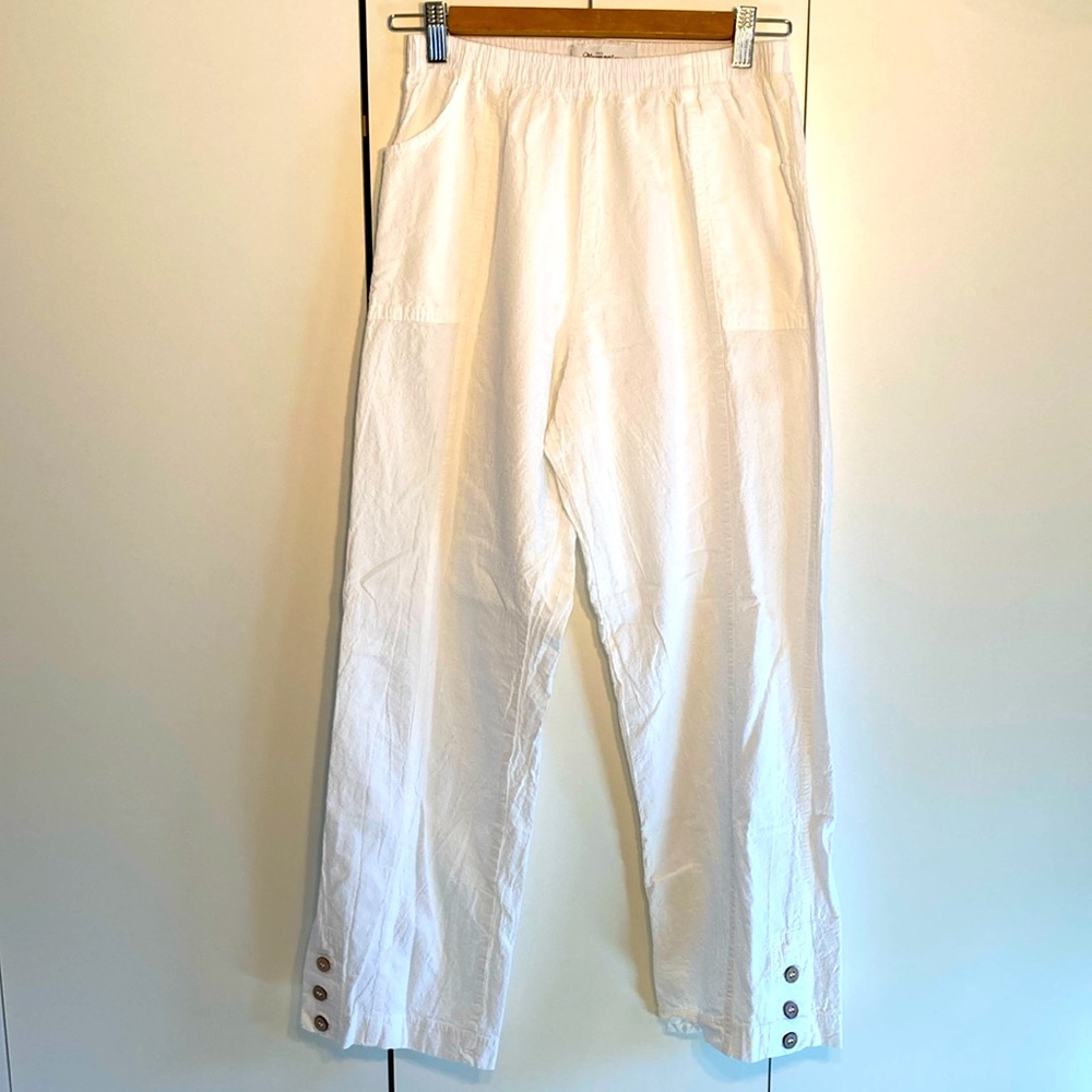 The Vermont Country store white crinkled cotton pants S